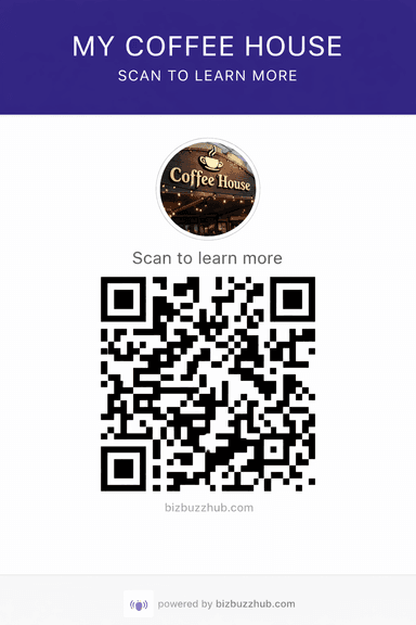 Branded QR card for My Coffee House